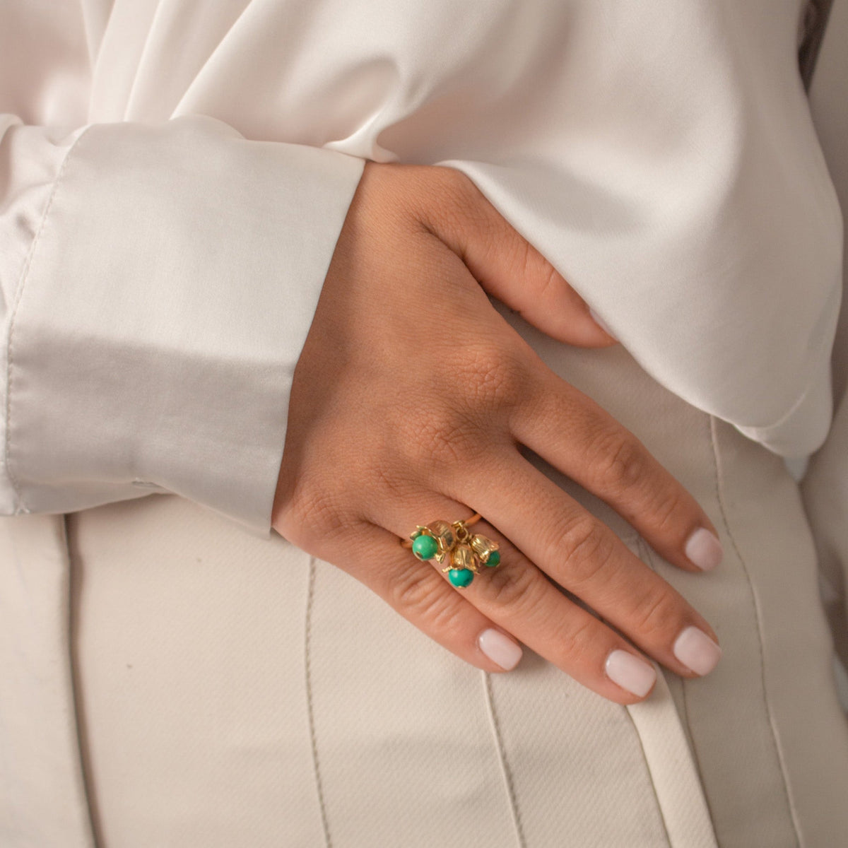 Bague Lily Of The Valley Bague Turquoise 1N - Or & Turquoise