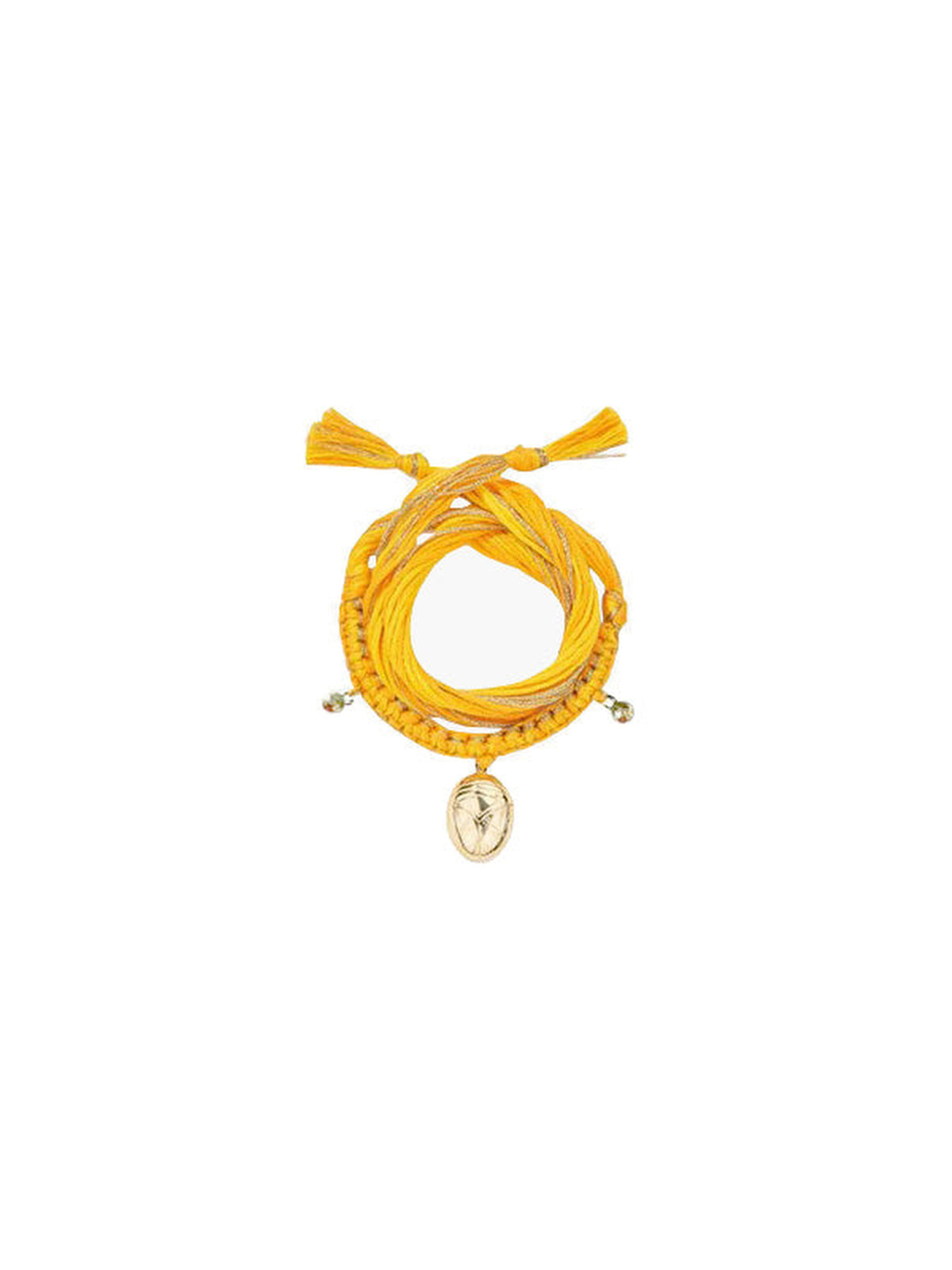 Bracelet Honolulu Bracelet Jaune Charm Scarabee Metal Dore - Doré et jaune