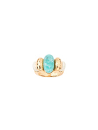 Etania ring plated in 18K gold & Amazonite - Gold & Turquoise