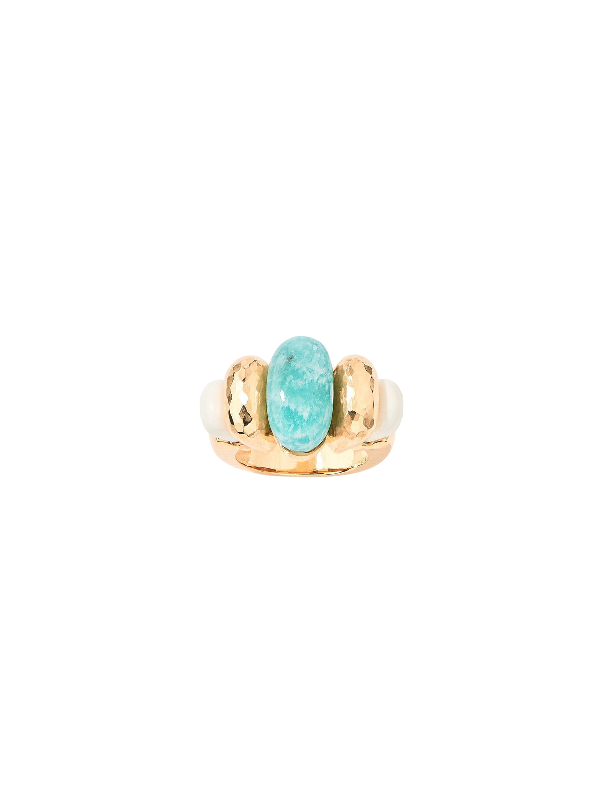 Etania ring plated in 18K gold & Amazonite - Gold & Turquoise