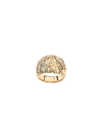 Engraved Rosalba ring in 18K gold plated metal - Gold