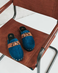 4qty DÉJÀ VU 220€ / Sabots Heidi cloutés 40 en denim et cuir - Denim