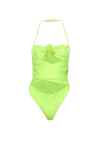 Maillot de bain à découpes - Yellow