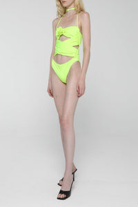 Maillot de bain à découpes - Yellow