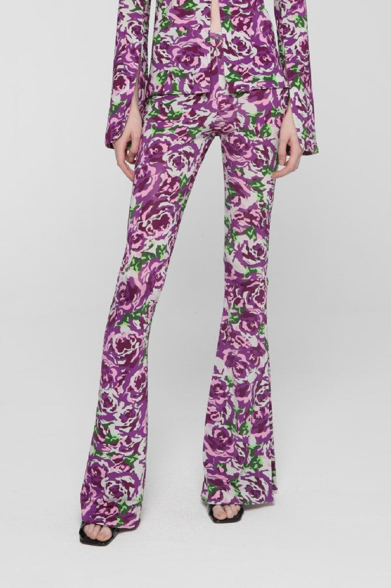 Pantalon flare imprimé floral - Stampa Fiore