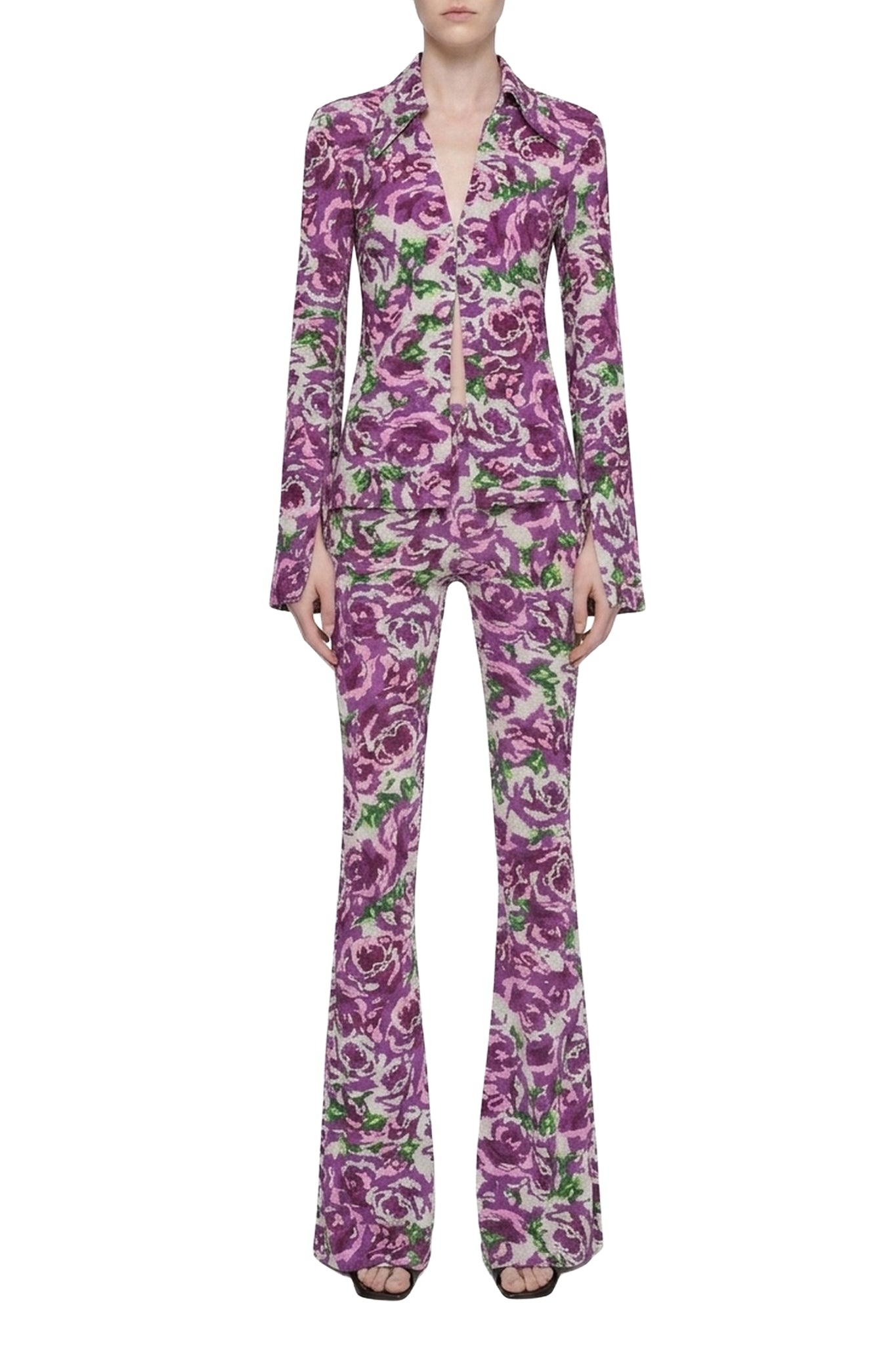 Pantalon flare imprimé floral - Stampa Fiore