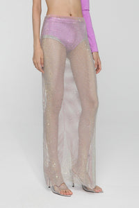 Openwork midi skirt - Lilac Pink