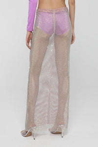Openwork midi skirt - Lilac Pink