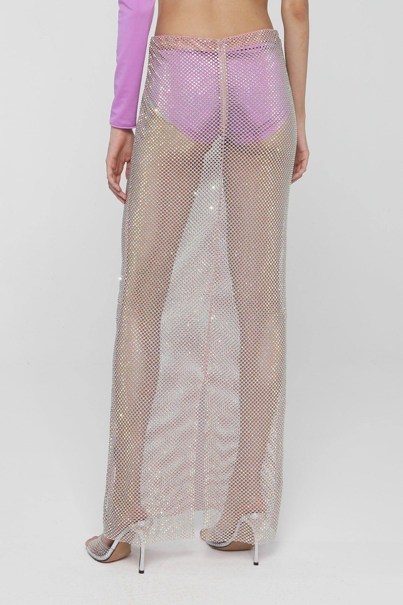 Openwork midi skirt - Lilac Pink
