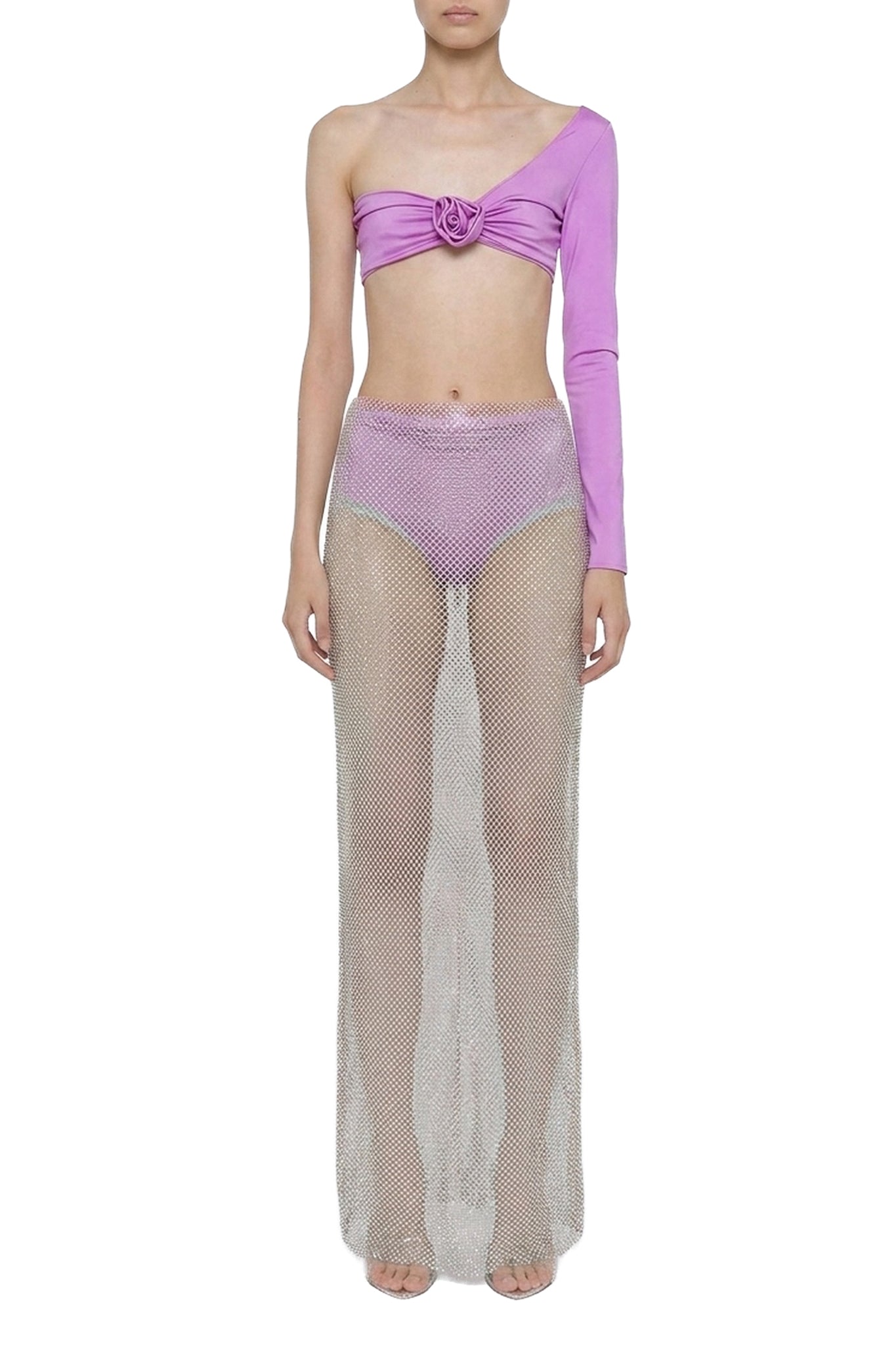 Openwork midi skirt - Lilac Pink