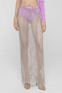 Openwork midi skirt - Lilac Pink