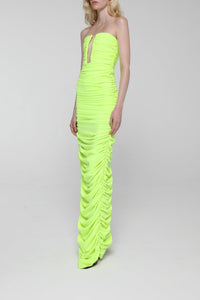Robe longue fendue - Yellow
