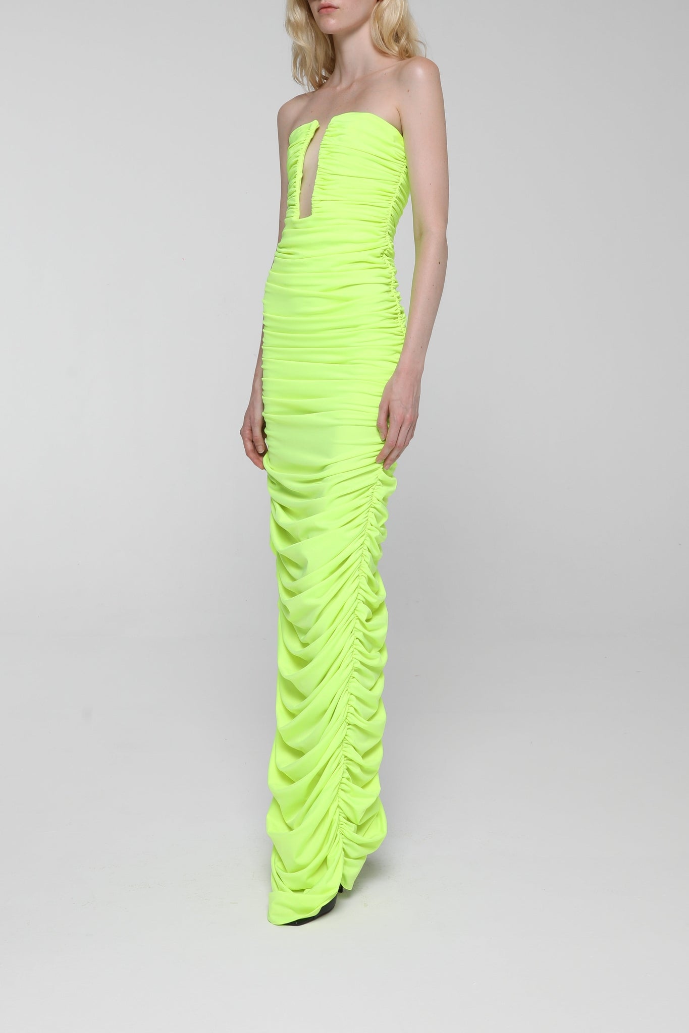 Robe longue fendue - Yellow