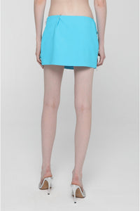 Pool blue // Cady envers satin mini skirt