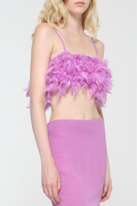 Top avec plumes - Lilac Pink