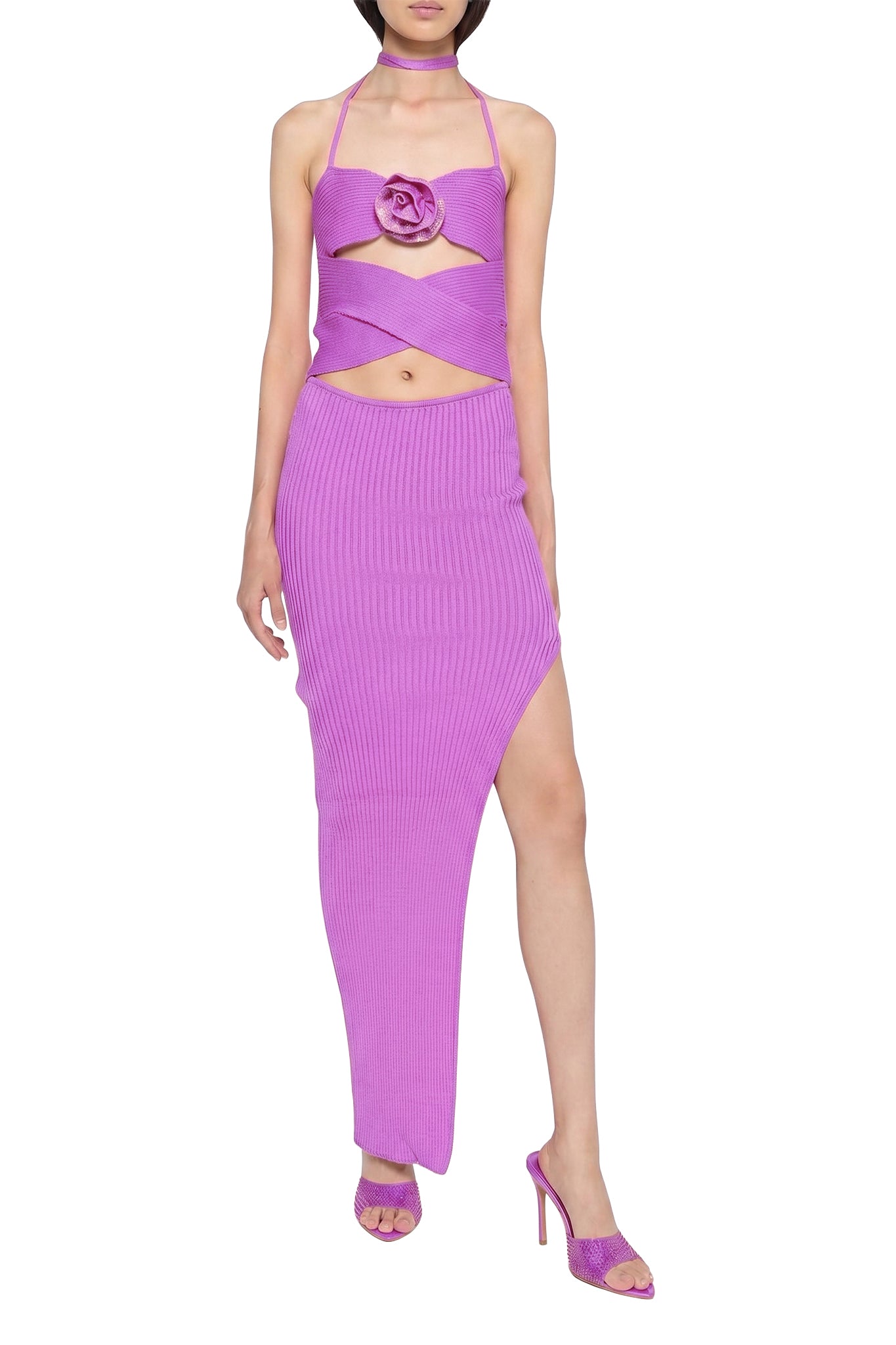 RECOLO LILAC PINK /// Robe longue cut-out - Lilac Pink