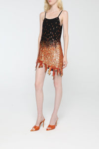 Vibrant Orange // Sequin mini dress
