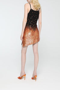 Vibrant Orange // Sequin mini dress