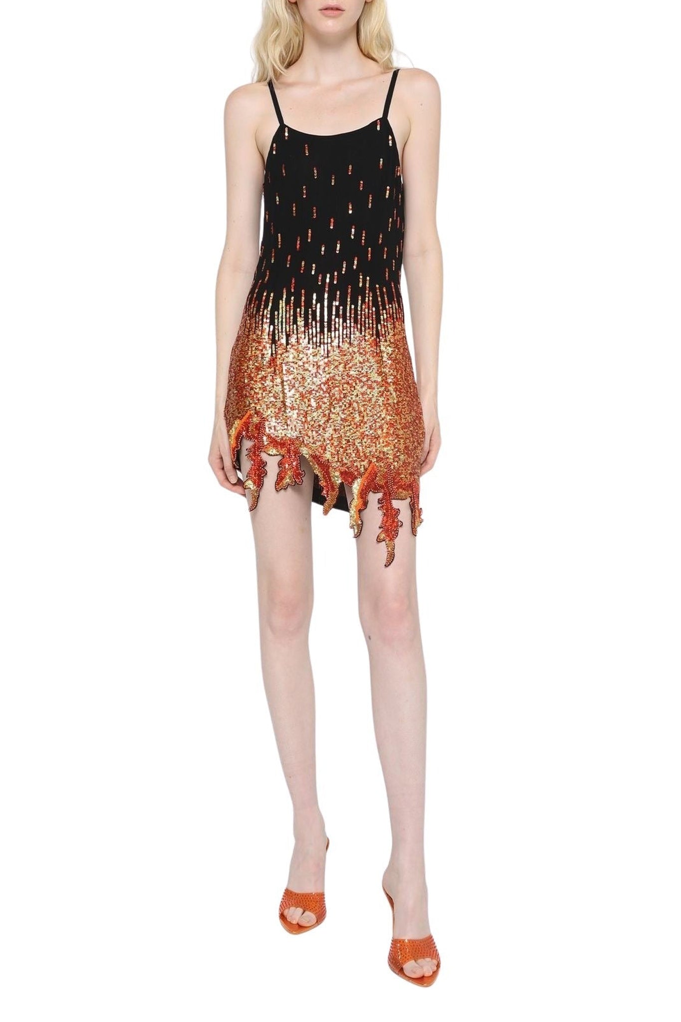 Vibrant Orange // Sequin mini dress