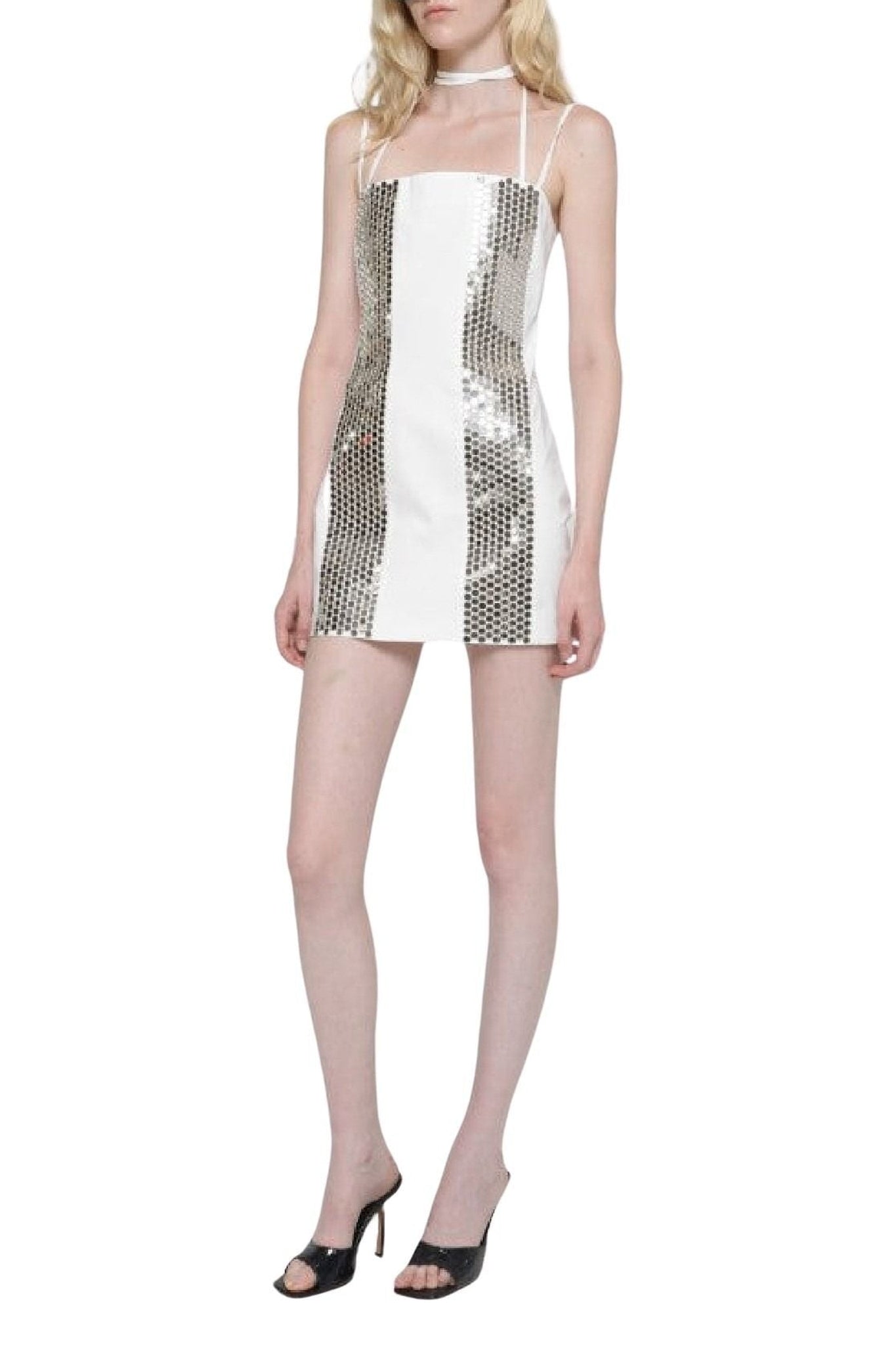 Robe midi à détails miroir - Milk White