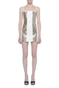 Robe midi à détails miroir - Milk White