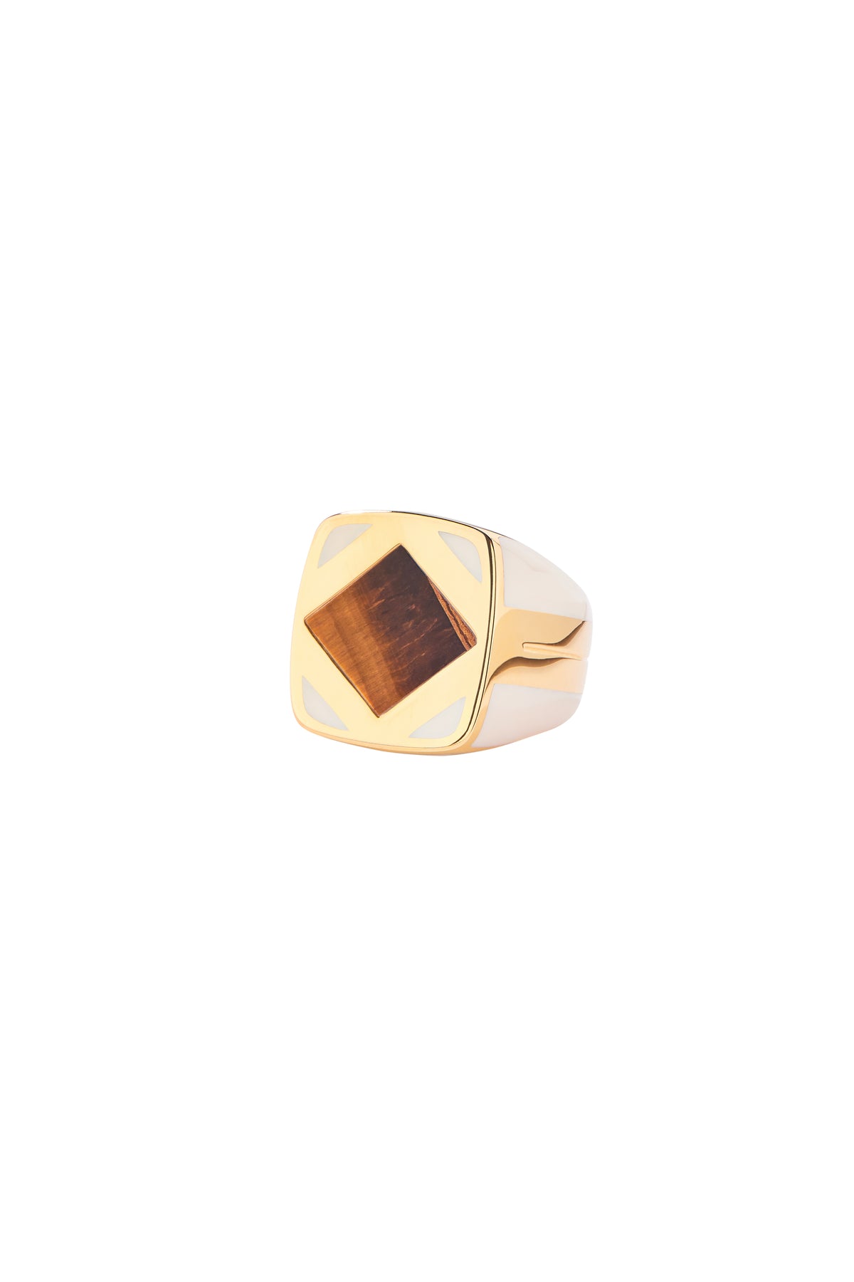 Bague Ambora Bague - Doré, ivoire et marron