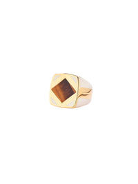 Bague Ambora Bague - Doré, ivoire et marron