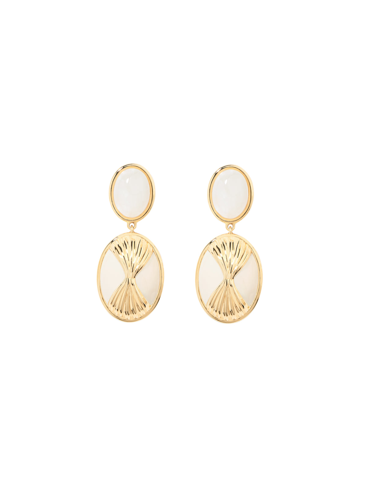 Boucles d'oreilles Boucles D'Oreilles Pin Rosario  - Doré et ivoire