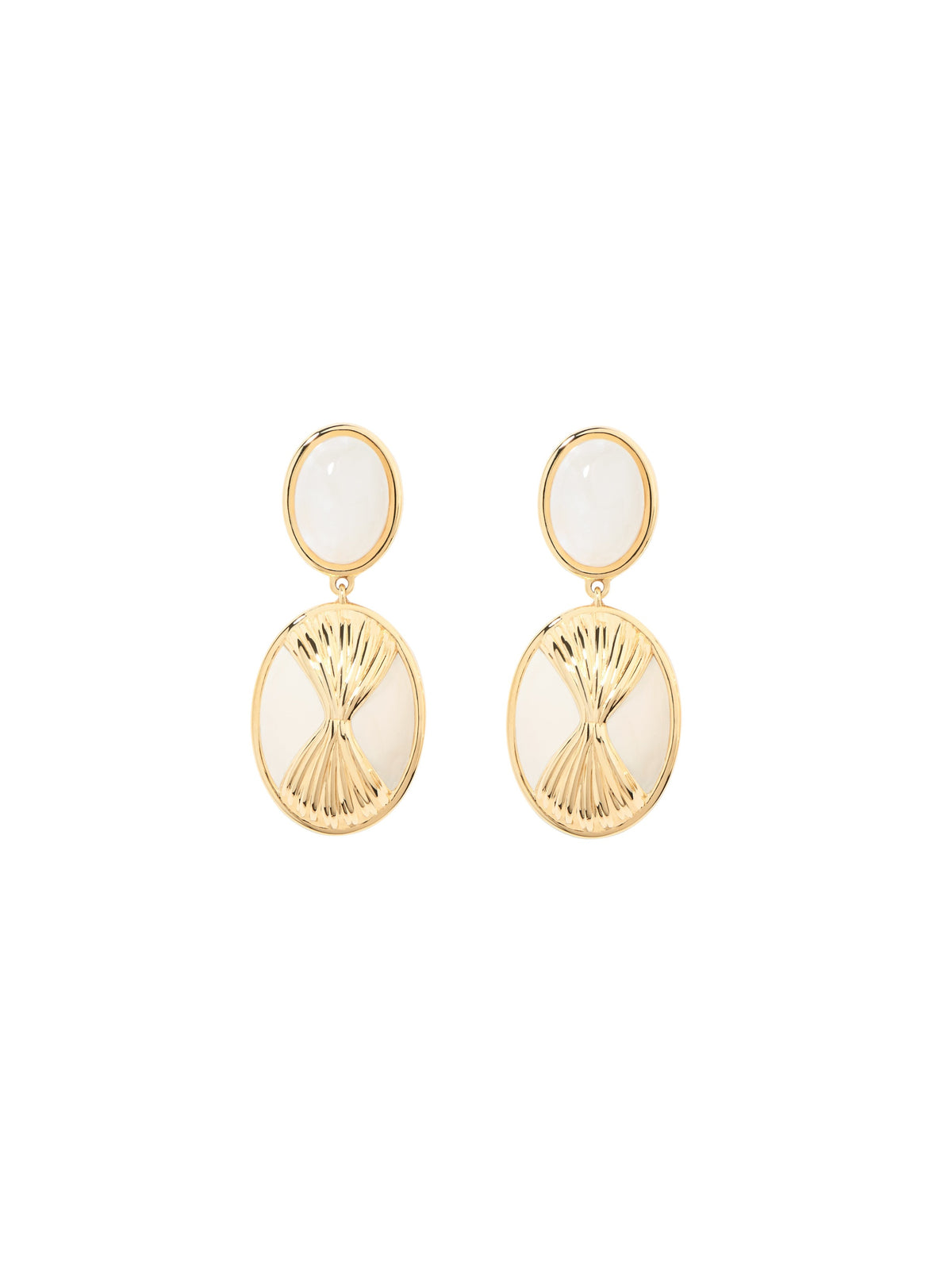 Boucles d'oreilles Boucles D'Oreilles Pin Rosario  - Doré et ivoire