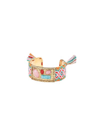 Bracelet Bracelet Malli Amazonite Opale Calcedoine Rouge - Doré et multicolore