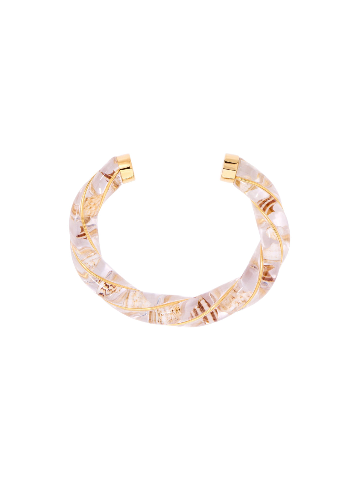 Bracelet Diana Coquillages plaqué or 18K - Doré & Transparent