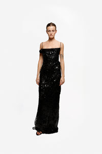DISNEY X COPERNI LONG SEQUIN FLOWER SLIP DRESS