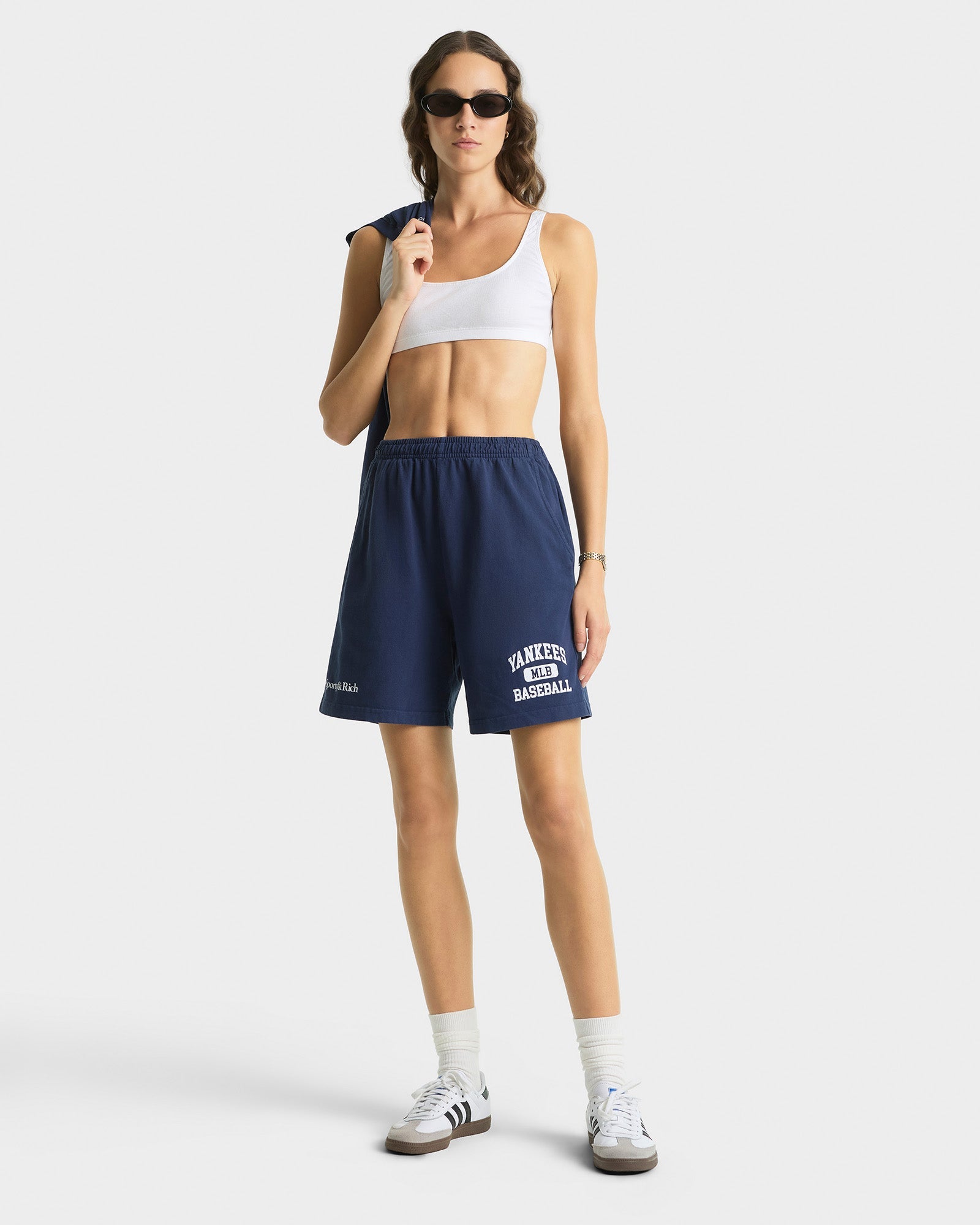Yankees Ivy Gym Short - Navy & White