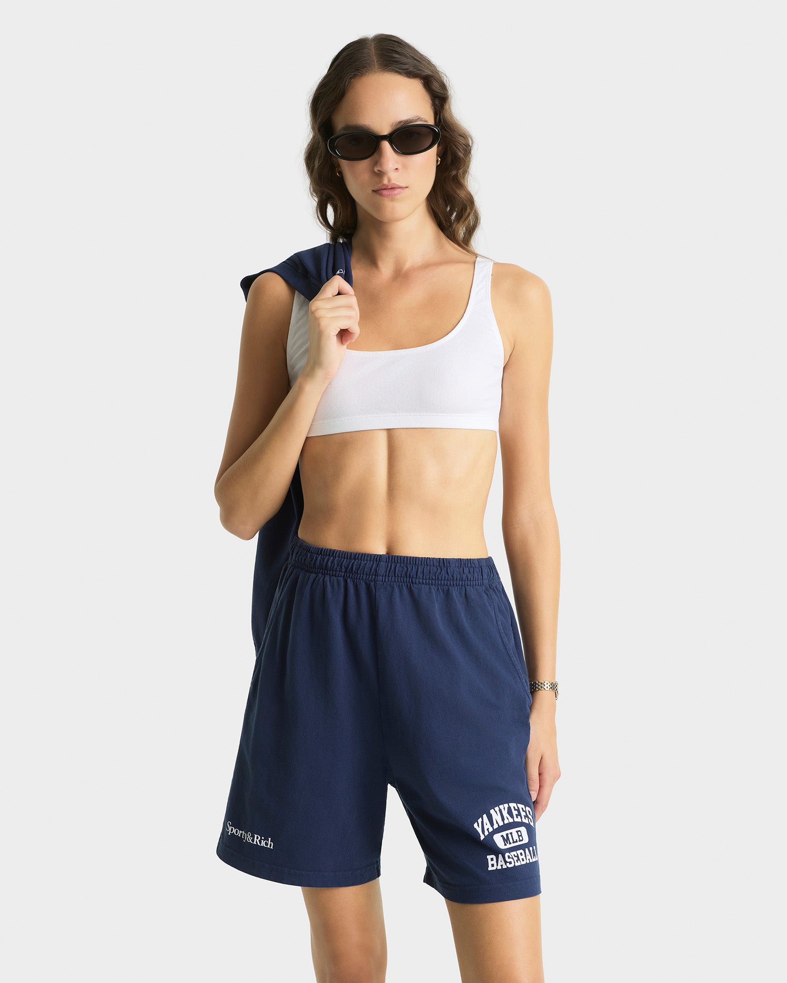 Yankees Ivy Gym Short - Navy & White