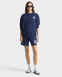 Pull à col rond Yankees Serif - Bleu marine/Blanc