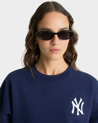 Pull à col rond Yankees Serif - Bleu marine/Blanc