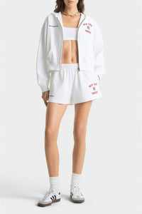 Sweat à capuche à fermeture zippée - White