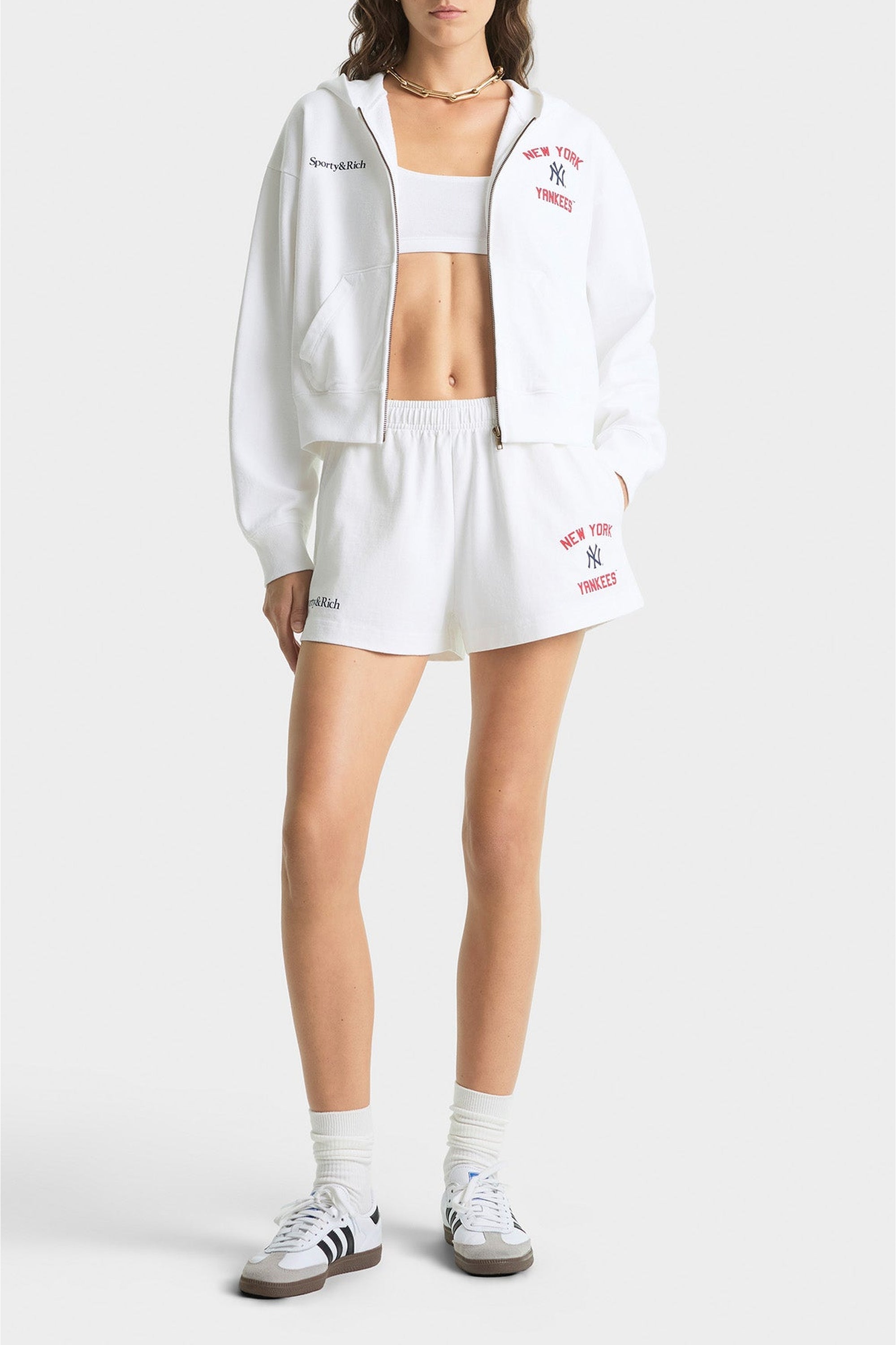 Sweat à capuche à fermeture zippée - White