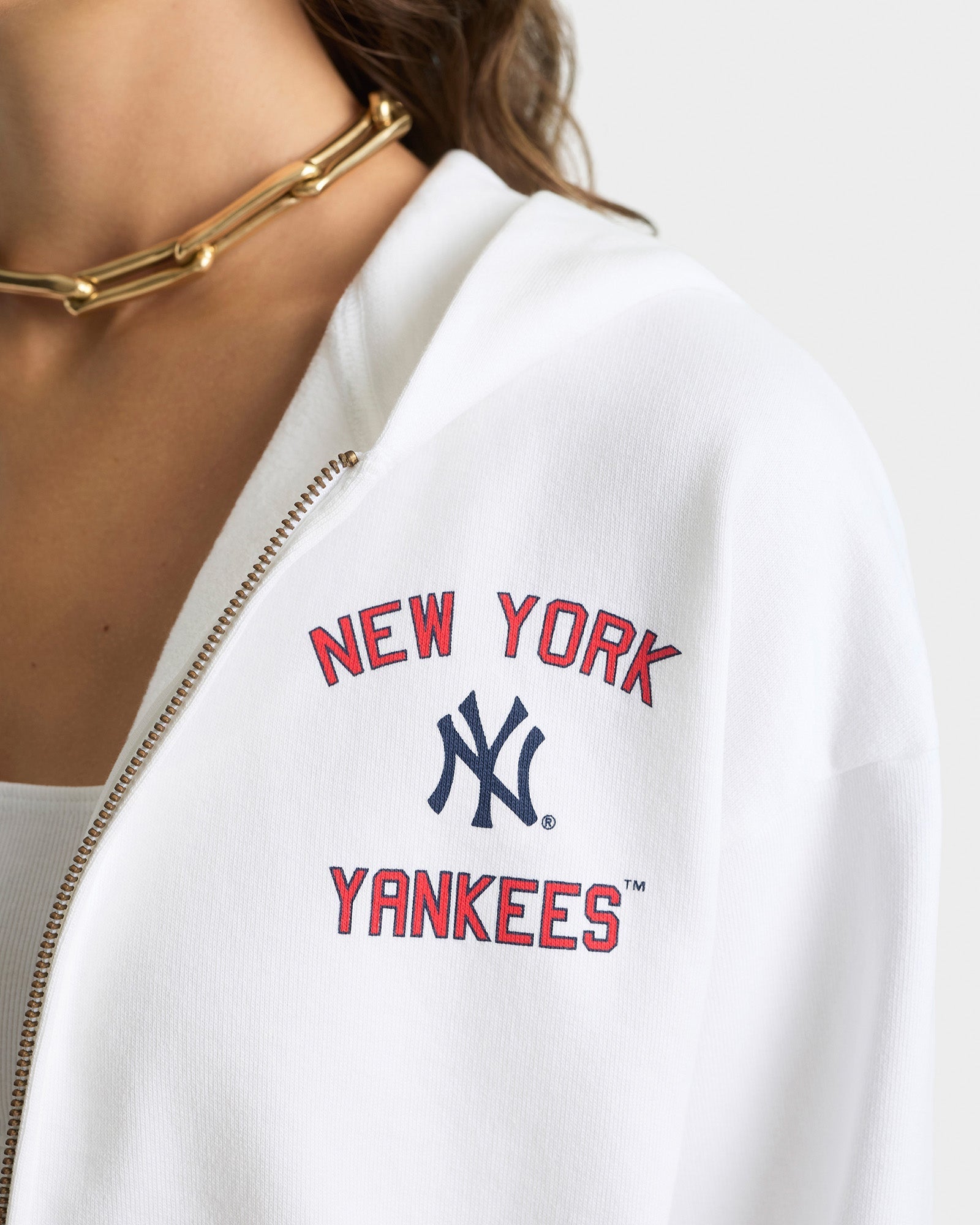 Sweat à capuche à fermeture zippée - White