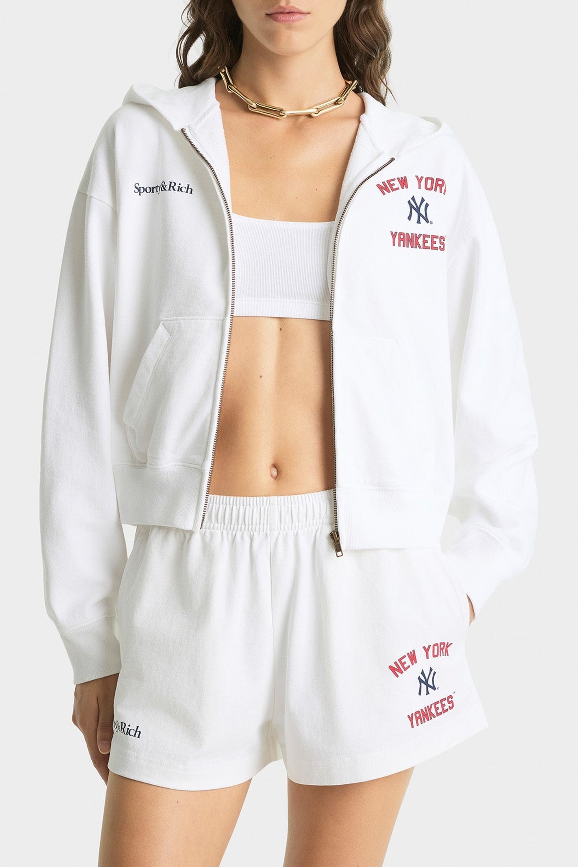 Short Yankees à taille élastique - White