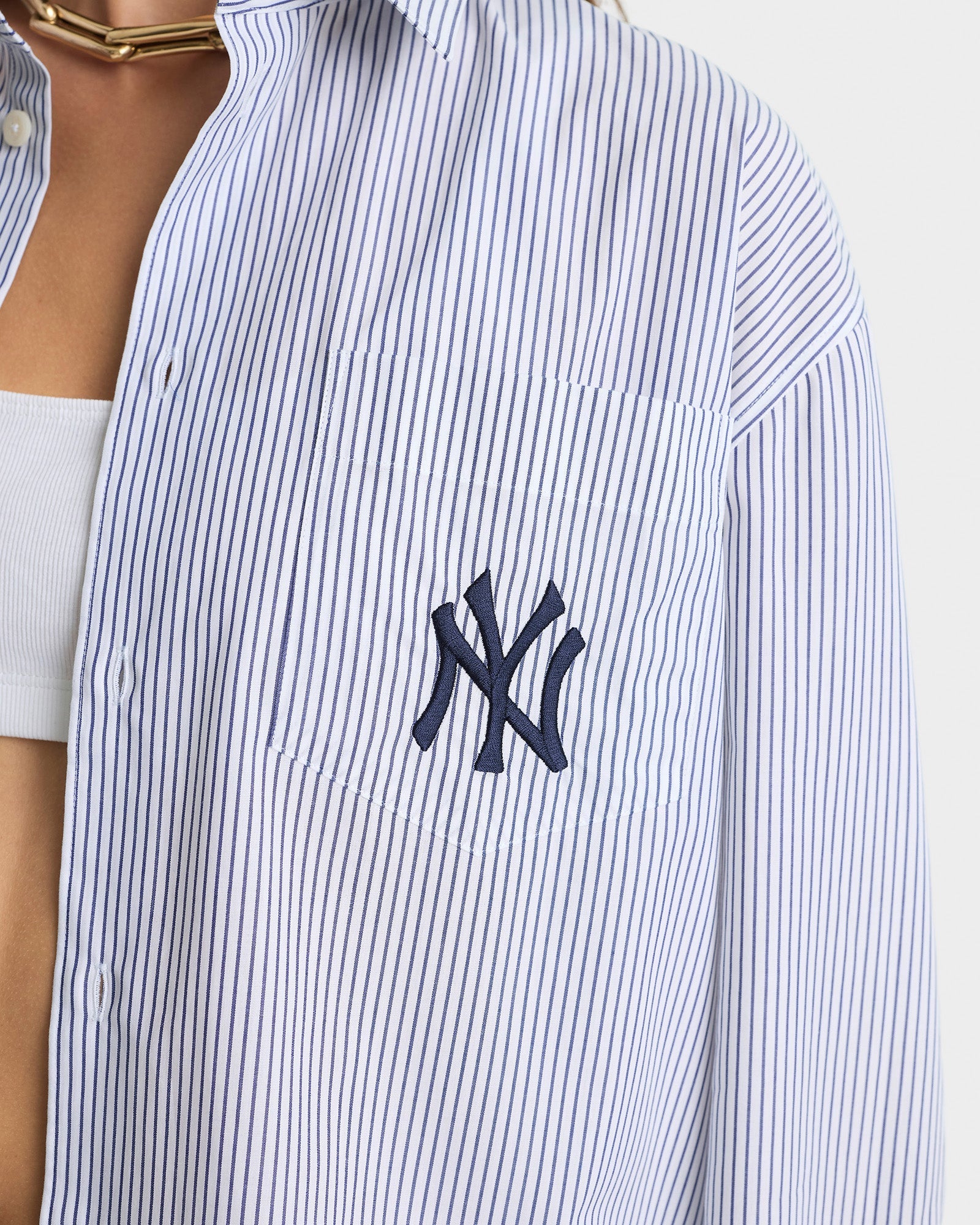 Chemise oversize à rayures - Navy Striped