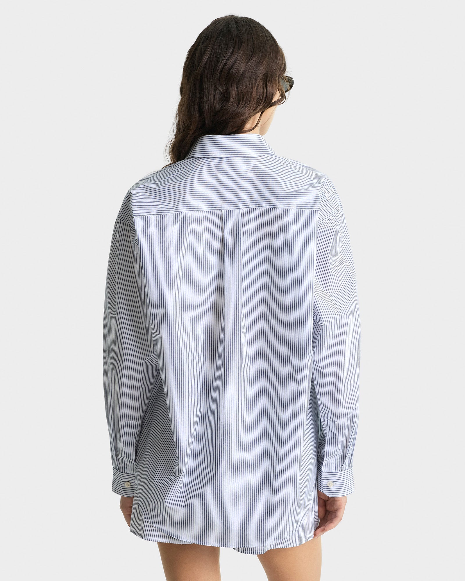 Chemise oversize à rayures - Navy Striped