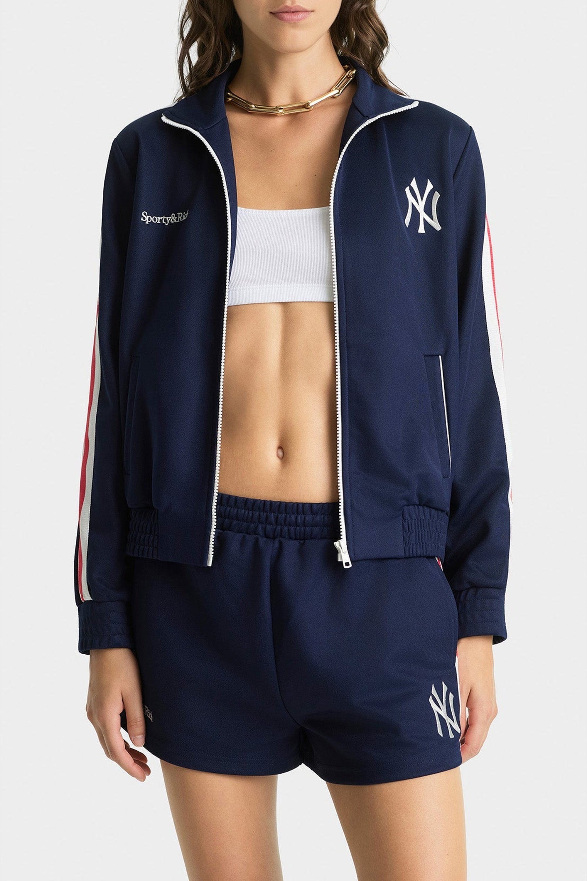 Gilet Yankees Serif zippé - Navy & White & Red
