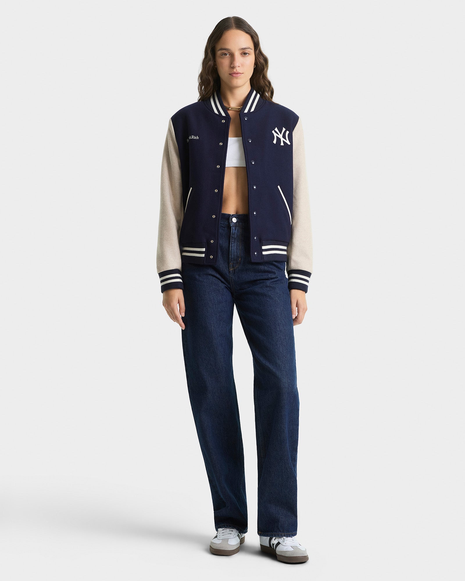 Homerun Wool Varsity Jacket - Navy & Cream