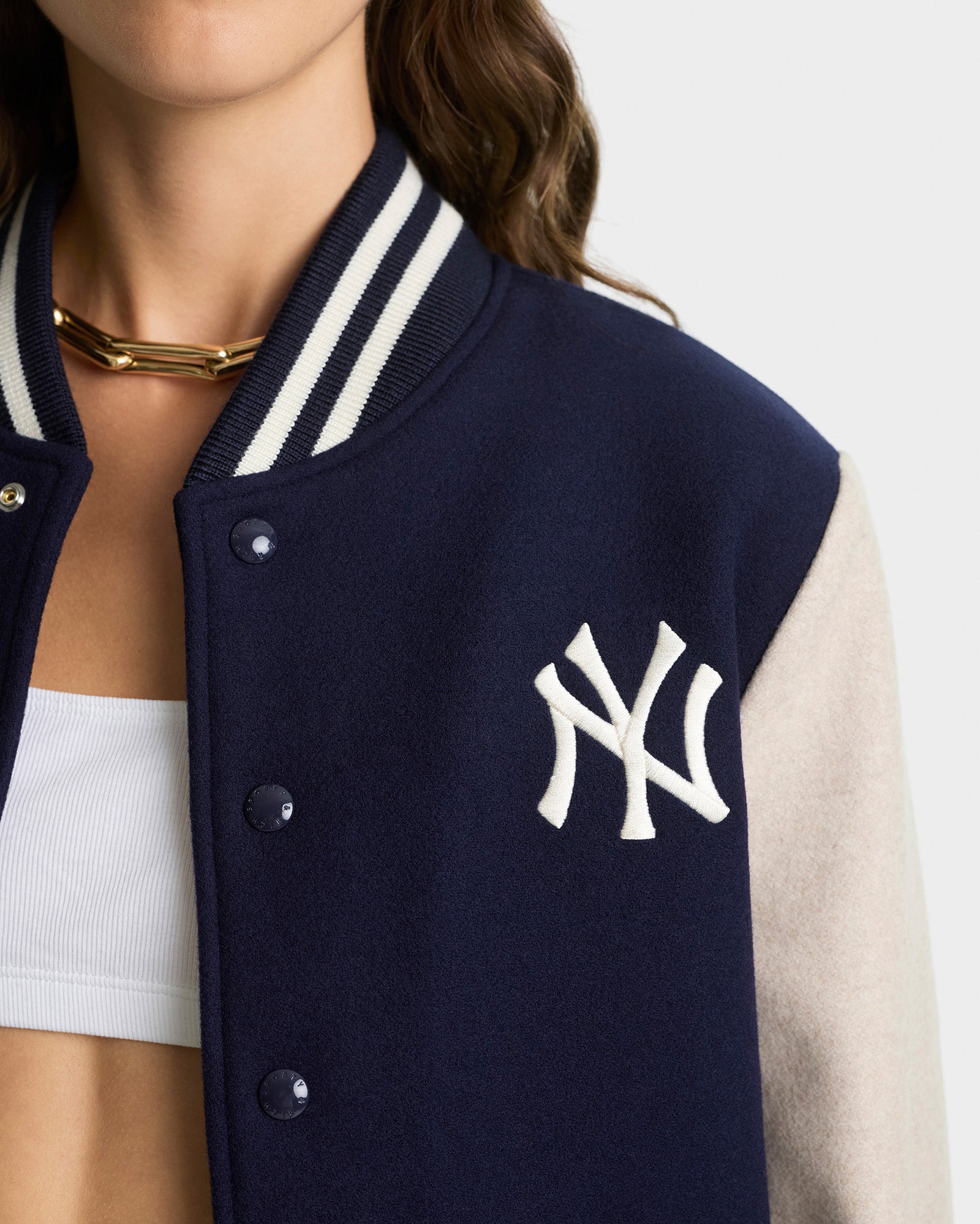 Homerun Wool Varsity Jacket - Navy & Cream
