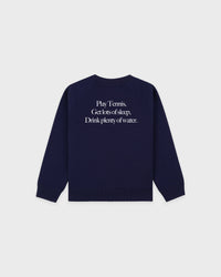 T-shirt à col rond Play Tennis pour enfant - Bleu marine foncé