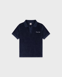 Polo en tissu éponge pour enfant avec logo Signature - Bleu marine foncé