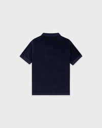 Polo en tissu éponge pour enfant avec logo Signature - Bleu marine foncé