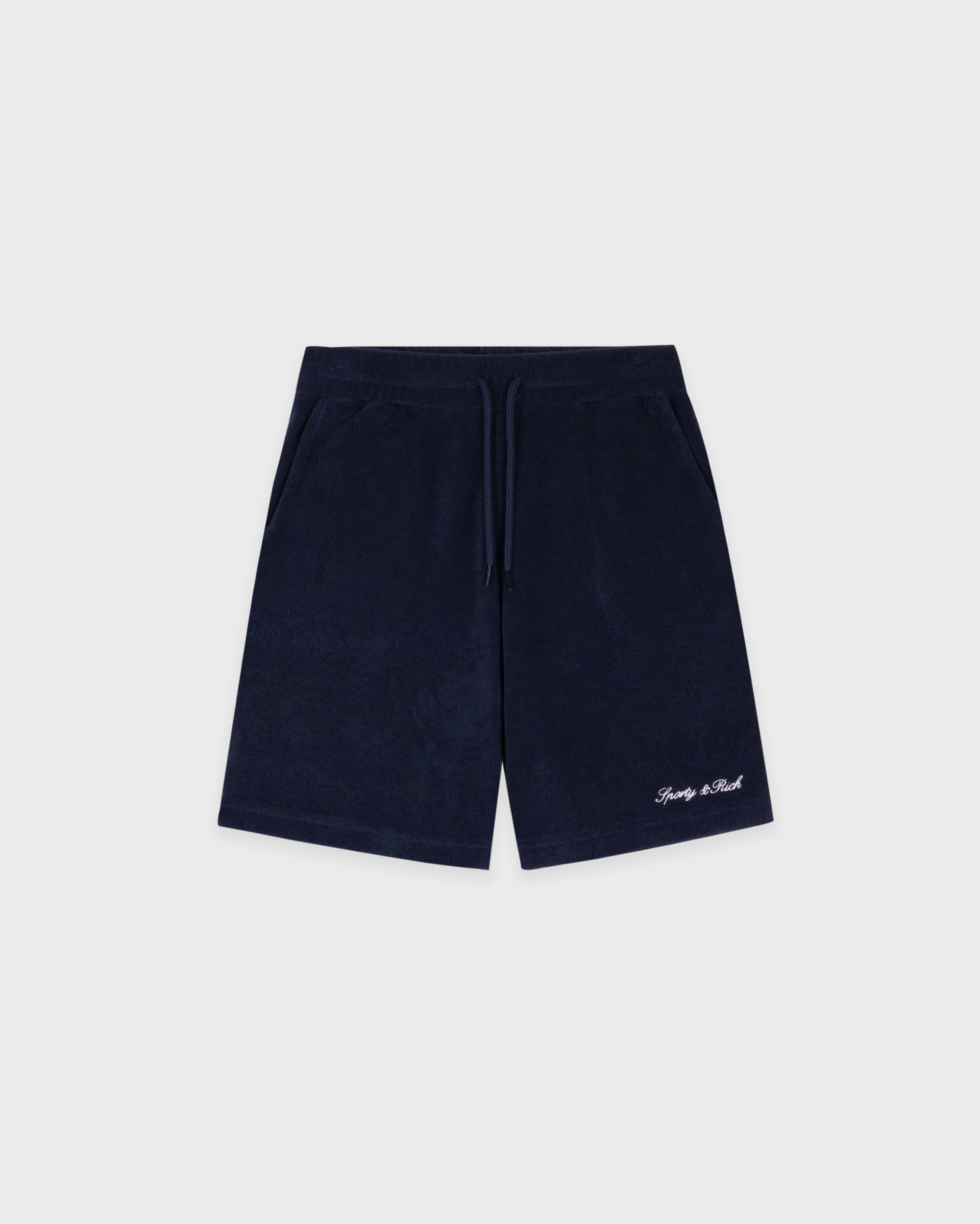 Short en éponge pour enfant avec logo Signature - Bleu marine foncé