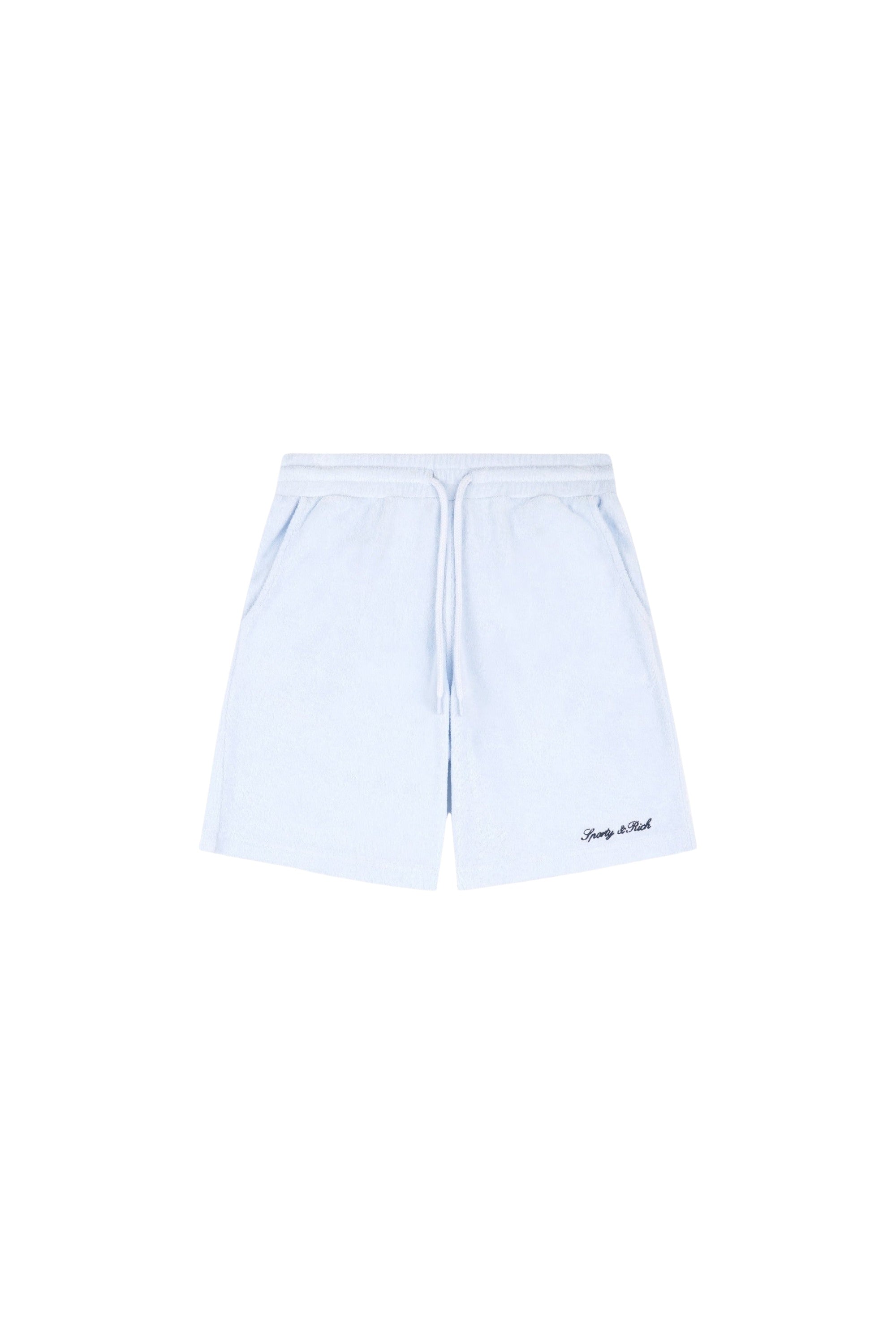 Short de sport à logo Signature en éponge - Ciel